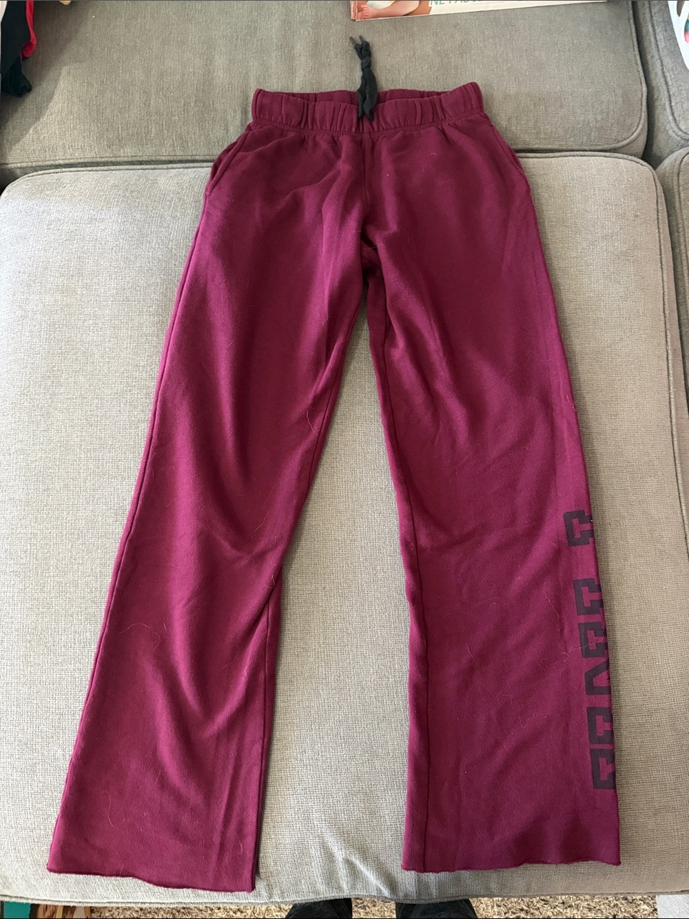PINK Victoria's Secret Maroon Straight-Leg Sweatpants